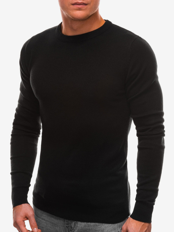Edoti Schwarzer Herren-Basic-Pullover Edoti