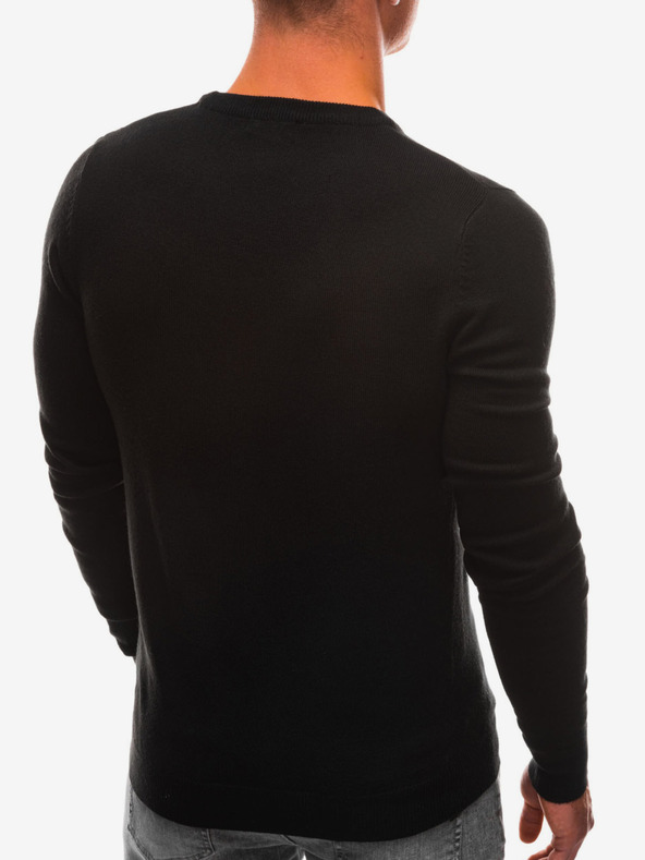 Edoti Schwarzer Herren-Basic-Pullover Edoti