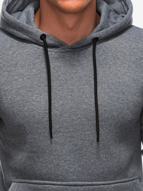 Edoti Dunkelgraues Herren Basic Kapuzenshirt Edoti