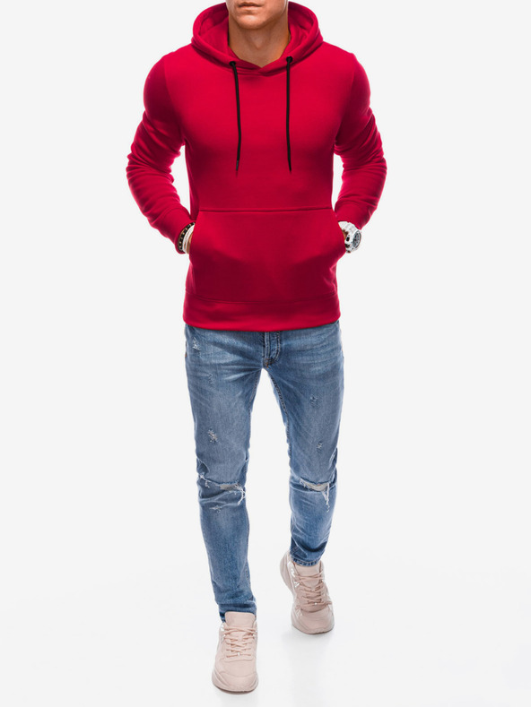 Edoti Roter Herren-Kapuzenpullover Edoti