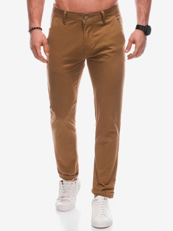 Edoti Braune Herren Chino-Hosen Edoti