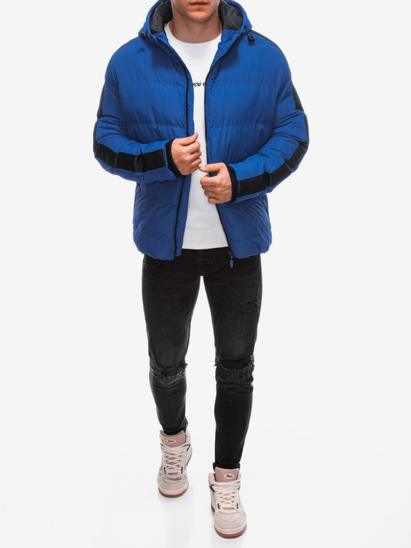 Edoti Blaue Herren-Steppwinterjacke Edoti