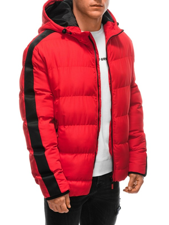 Edoti Rote Herren-Steppwinterjacke Edoti