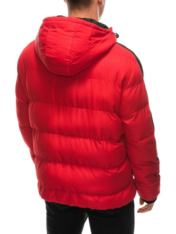 Edoti Rote Herren-Steppwinterjacke Edoti
