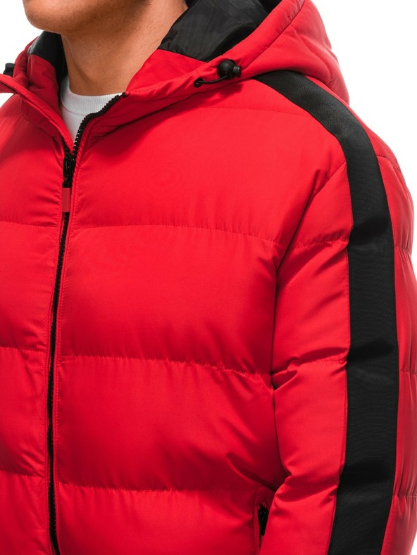 Edoti Rote Herren-Steppwinterjacke Edoti