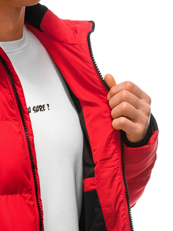 Edoti Rote Herren-Steppwinterjacke Edoti