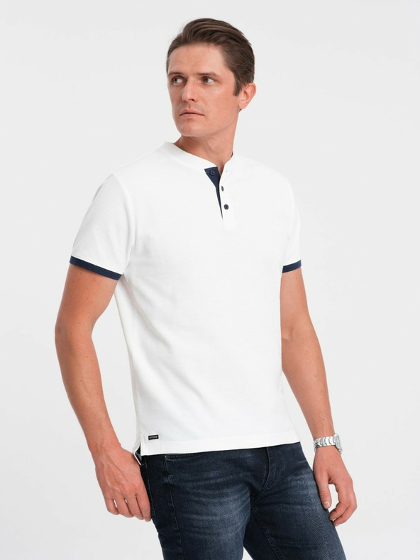 Ombre Clothing Weißes Herren-Poloshirt Ombre Clothing