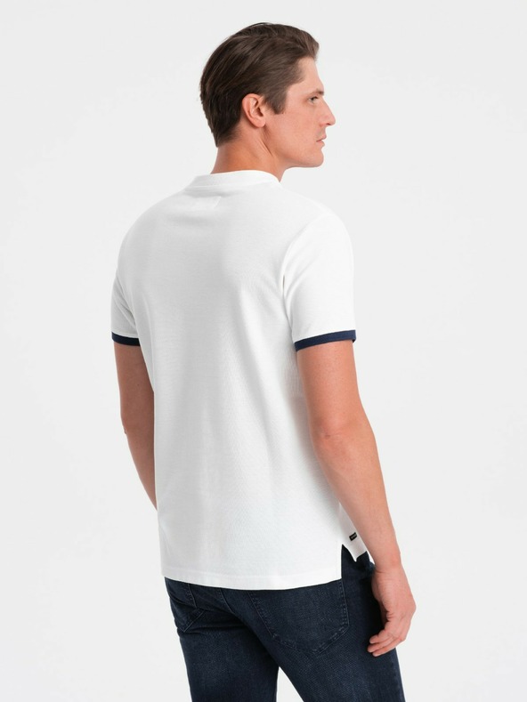 Ombre Clothing Weißes Herren-Poloshirt Ombre Clothing