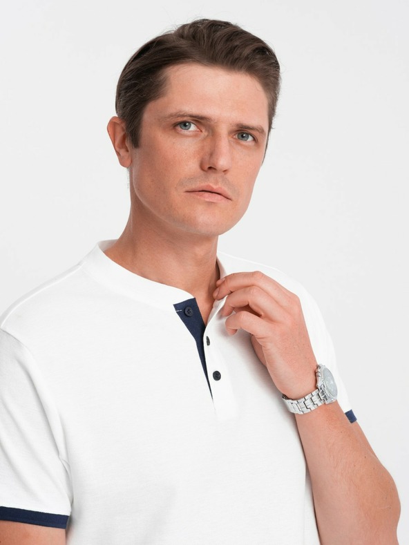 Ombre Clothing Weißes Herren-Poloshirt Ombre Clothing