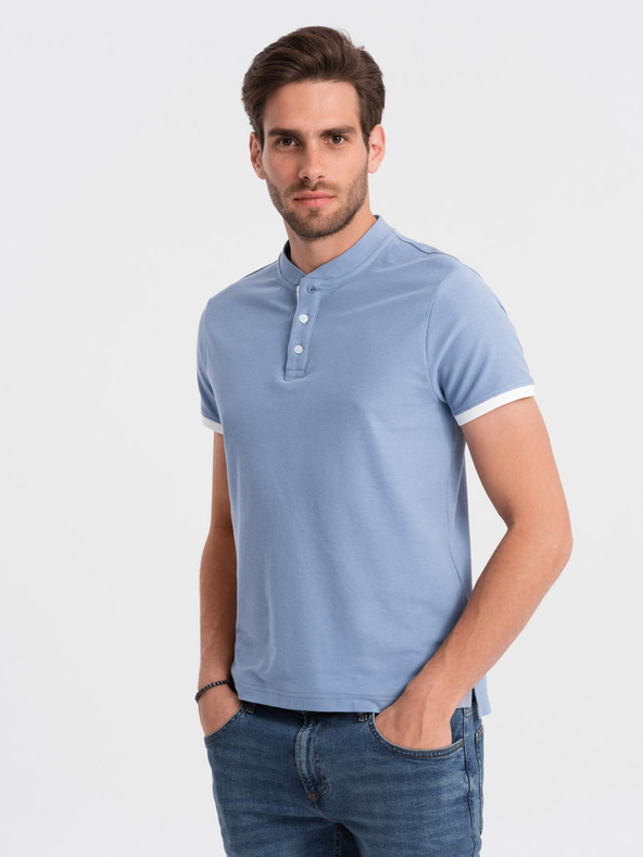 Ombre Clothing Hellblaues Herren-Poloshirt Ombre Clothing