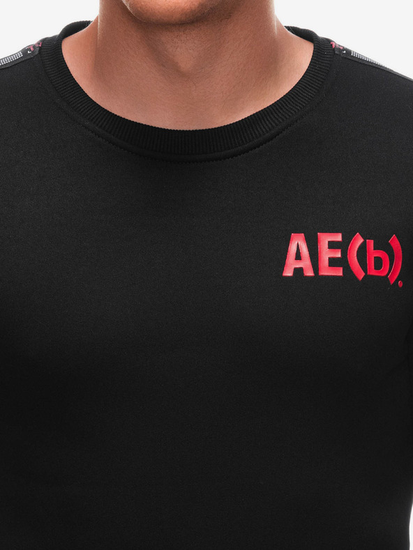 Edoti Rotes und schwarzes Herren-Sweatshirt mit Edoti-Schriftzug