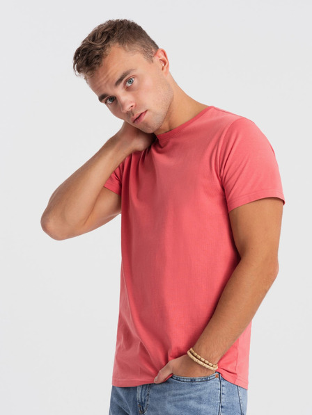 Ombre Clothing Korallenrotes Herren-T-Shirt Ombre Clothing