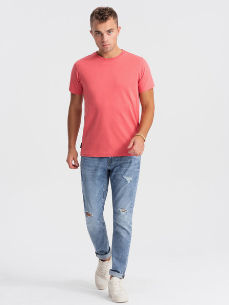 Ombre Clothing Korallenrotes Herren-T-Shirt Ombre Clothing