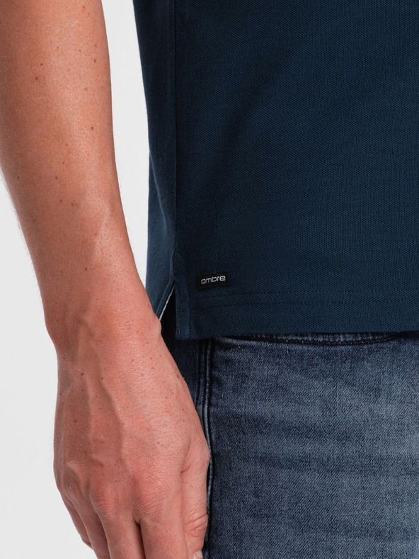 Ombre Clothing Dunkelblaues Herren-Polohemd Ombre Clothing