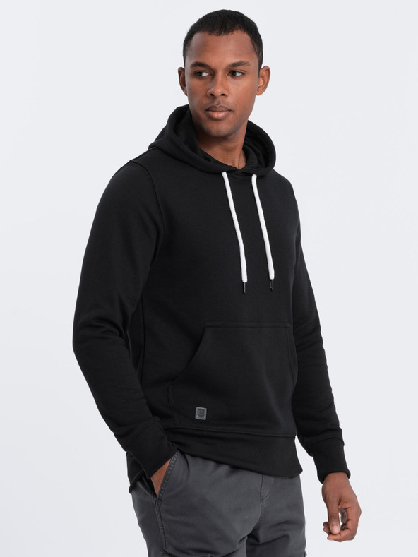 Ombre Clothing Schwarzer Herren-Kapuzenpullover Ombre Clothing