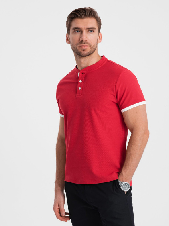 Ombre Clothing Rotes Herren-Poloshirt Ombre Clothing
