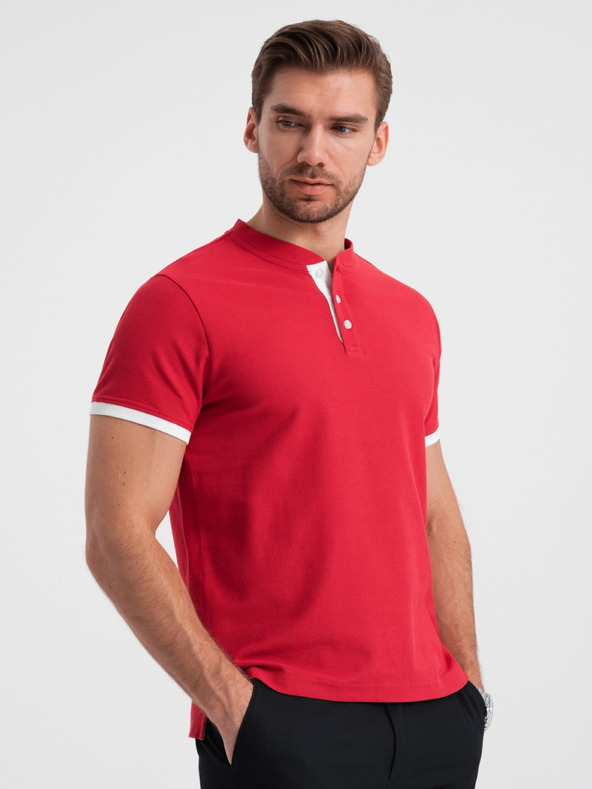Ombre Clothing Rotes Herren-Poloshirt Ombre Clothing