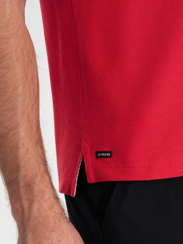 Ombre Clothing Rotes Herren-Poloshirt Ombre Clothing