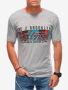Edoti Hellgraues bedrucktes Herren-T-Shirt Edoti