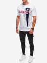 Edoti Weißes bedrucktes Herren-T-Shirt Edoti