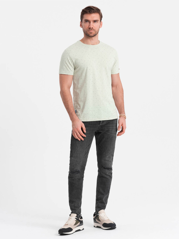 Ombre Clothing Hellgrünes gemustertes Herrenhemd Ombre Kleidung