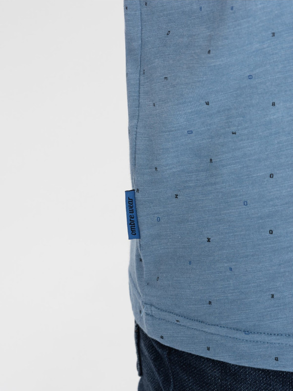 Ombre Clothing Hellblaues gemustertes Herren-T-Shirt Ombre Clothing