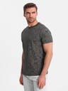 Ombre Clothing Dunkelgraues gemustertes T-Shirt für Männer Ombre Kleidung