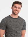 Ombre Clothing Dunkelgraues gemustertes T-Shirt für Männer Ombre Kleidung