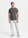 Ombre Clothing Dunkelgraues gemustertes T-Shirt für Männer Ombre Kleidung