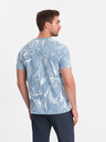 Ombre Clothing Hellblaues gemustertes Herren-T-Shirt Ombre Clothing