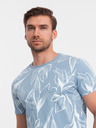 Ombre Clothing Hellblaues gemustertes Herren-T-Shirt Ombre Clothing