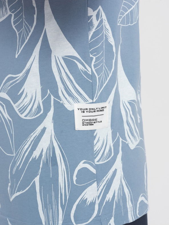 Ombre Clothing Hellblaues gemustertes Herren-T-Shirt Ombre Clothing