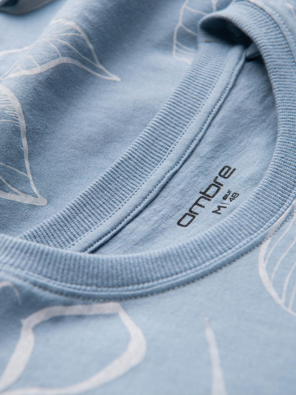 Ombre Clothing Hellblaues gemustertes Herren-T-Shirt Ombre Clothing