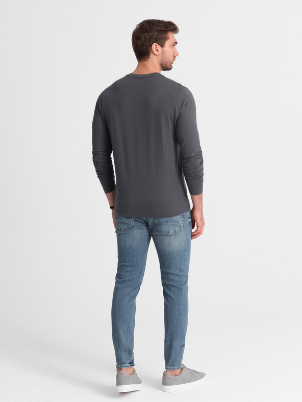 Ombre Clothing Dunkelgraues Herren-Basic-T-Shirt Ombre Clothing