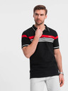 Ombre Clothing Schwarzes Herren-Polohemd Ombre Kleidung