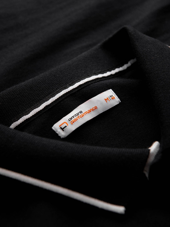 Ombre Clothing Schwarzes Herren-Polohemd Ombre Kleidung