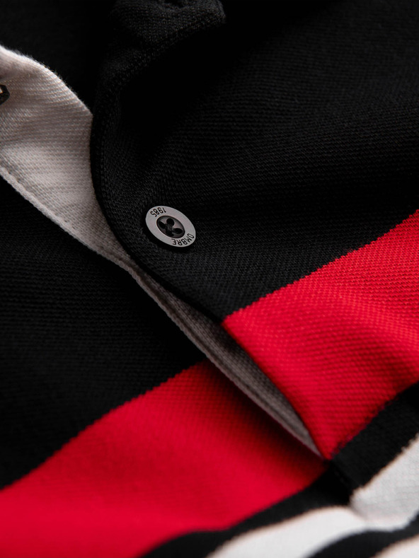 Ombre Clothing Schwarzes Herren-Polohemd Ombre Kleidung