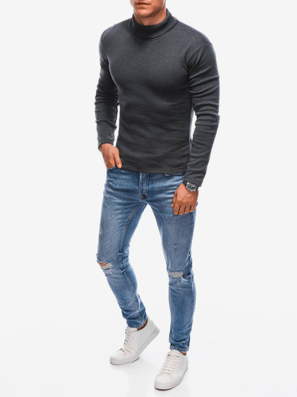 Edoti Dunkelgrauer Herren-Rollkragenpullover von Edoti
