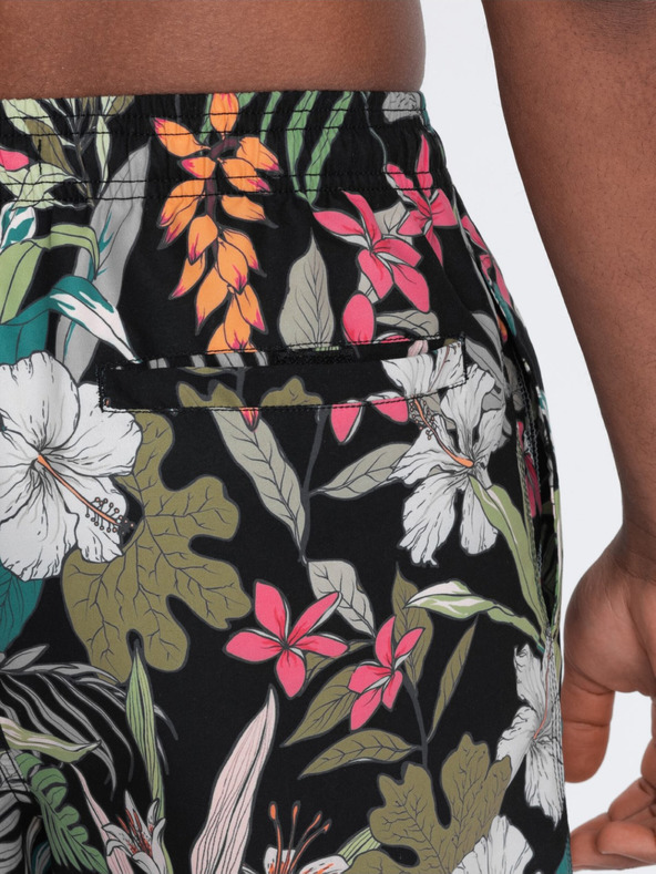 Ombre Clothing Schwarz und grün gemusterte Herren-Badebekleidung Ombre Kleidung