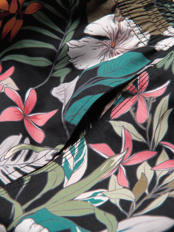 Ombre Clothing Schwarz und grün gemusterte Herren-Badebekleidung Ombre Kleidung