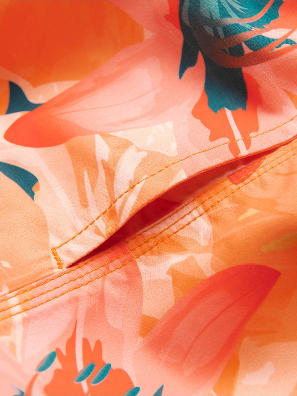 Ombre Clothing Orangefarbene Herren-Badebekleidung mit Blumenmuster Ombre Clothing