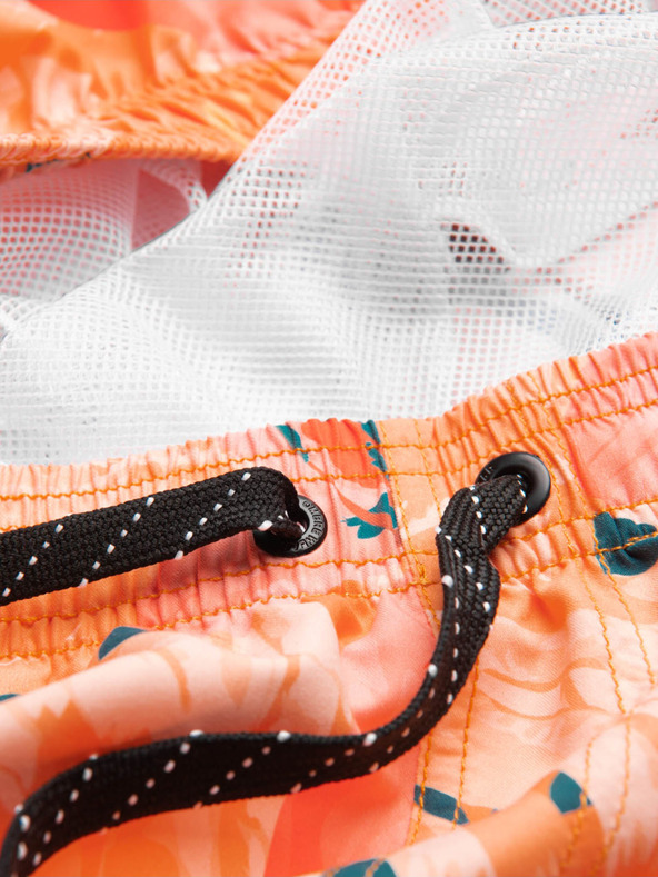 Ombre Clothing Orangefarbene Herren-Badebekleidung mit Blumenmuster Ombre Clothing