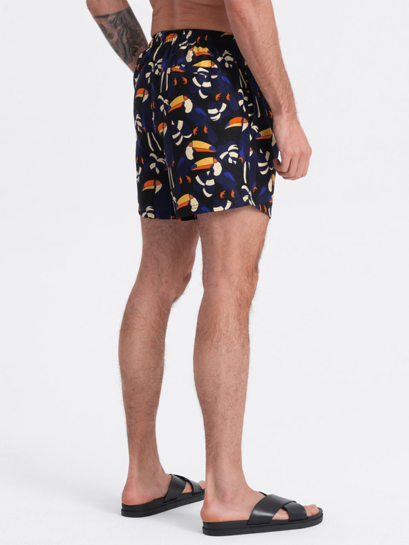 Ombre Clothing Orange und blau gemusterte Herren-Badebekleidung Ombre Clothing Toucan