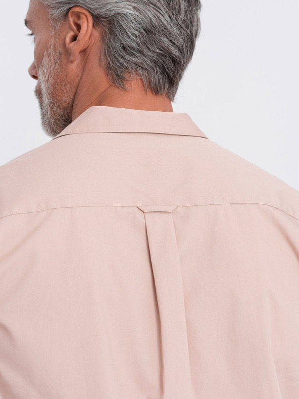 Ombre Clothing Hellbraunes Herren-Kurzarmhemd Ombre Clothing