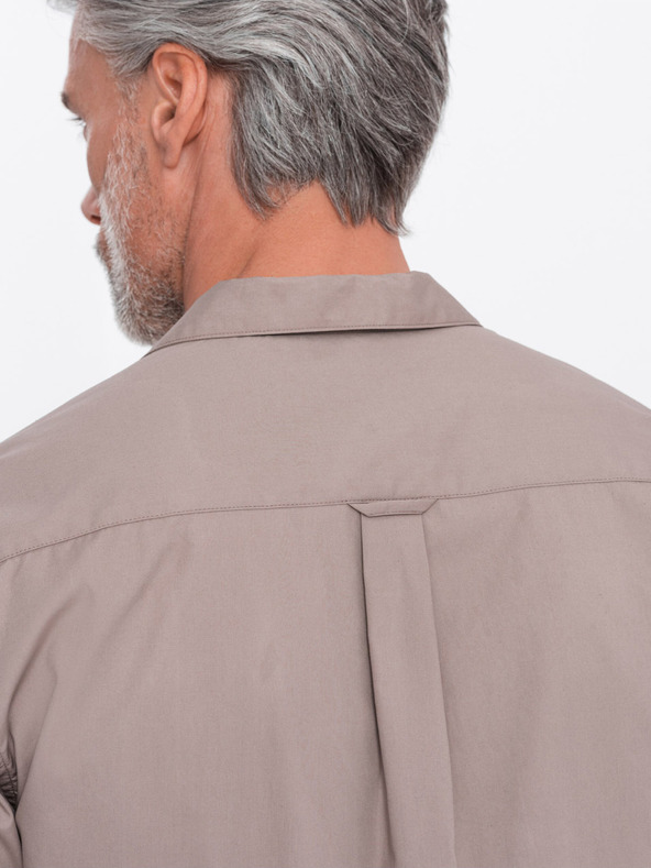 Ombre Clothing Braunes Herren-Kurzarmhemd Ombre Kleidung