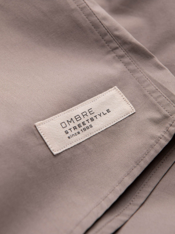 Ombre Clothing Braunes Herren-Kurzarmhemd Ombre Kleidung