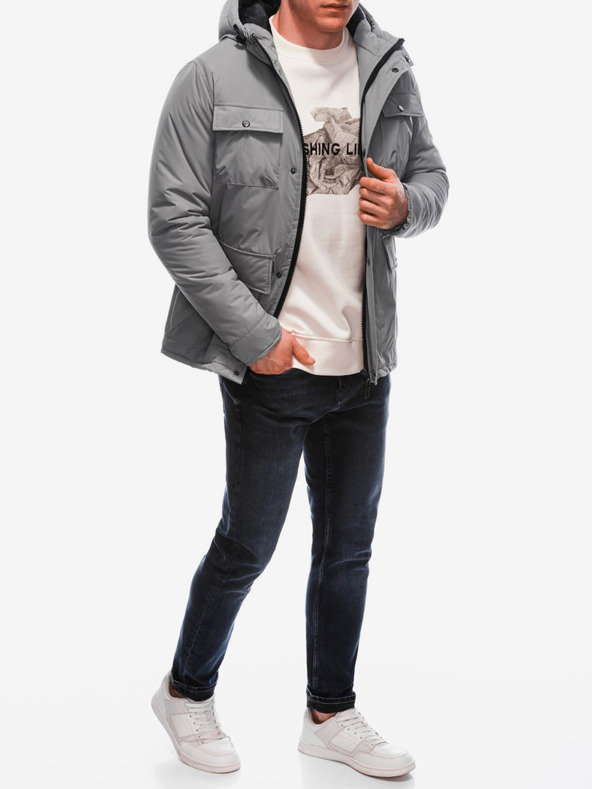 Edoti Graue Herren Winterjacke Edoti