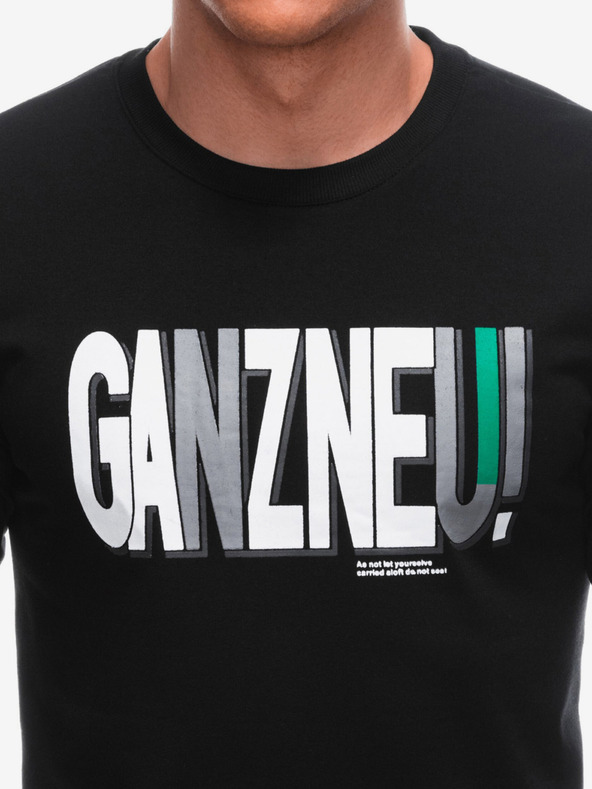 Edoti Schwarzes Herren-Sweatshirt mit Edoti-Schriftzug