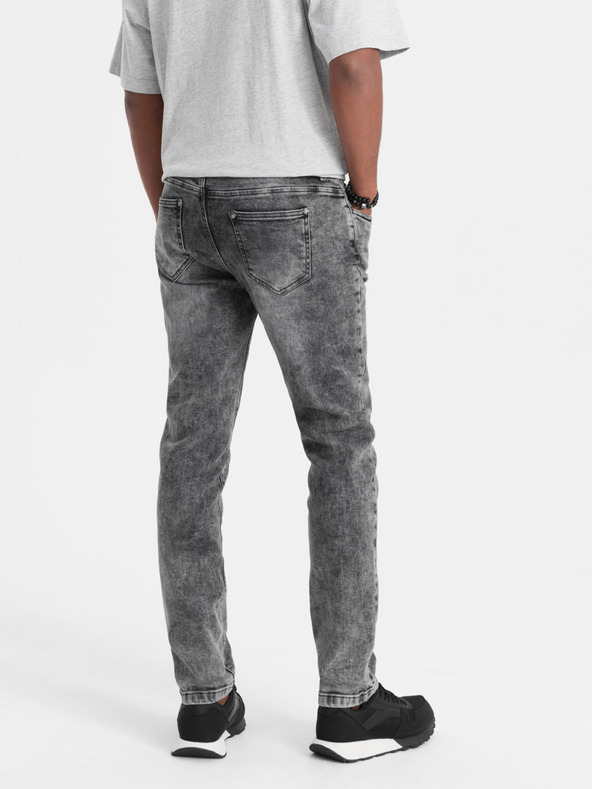 Ombre Clothing Graue Slim Fit Jeans für Herren Ombre Clothing