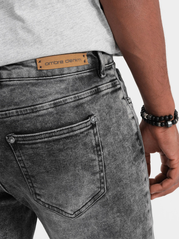 Ombre Clothing Graue Slim Fit Jeans für Herren Ombre Clothing